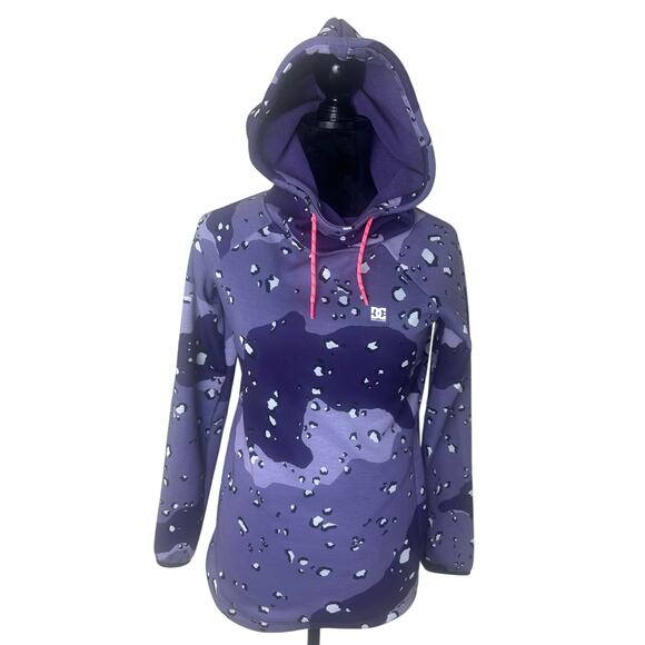 DC SHOE CO. SALEM TECHNICAL FLEECE HOODIE  PURPLE/GRAY WOMENS XS - Picture 1 of 10